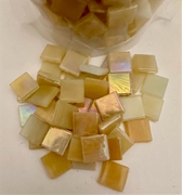 1 beige iridescent glass tile